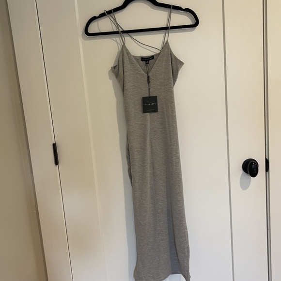 J Lux Label Valencia Diagonal Strap Dress S Grey - Picture 4 of 5